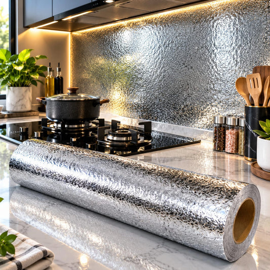Self Adhesive Marble & Foil Wallpaper – Kitchen & Home Decor Sheets | Waterproof Peel & Stick
