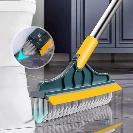2-in-1 V-Shaped Floor Scrub Brush with Long Handle – Crevice Cleaner