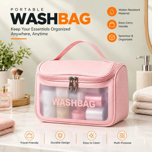 Luxury Travel Wash Bag – Waterproof Makeup & Toiletry Organizer for Men & Women