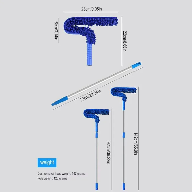 AlClean Flexible Micro Fiber Duster With Telescopic Stainless Steel Handle Fan Cleaning Specially Flexible Micro Fiber Duster - Leyloo.pk