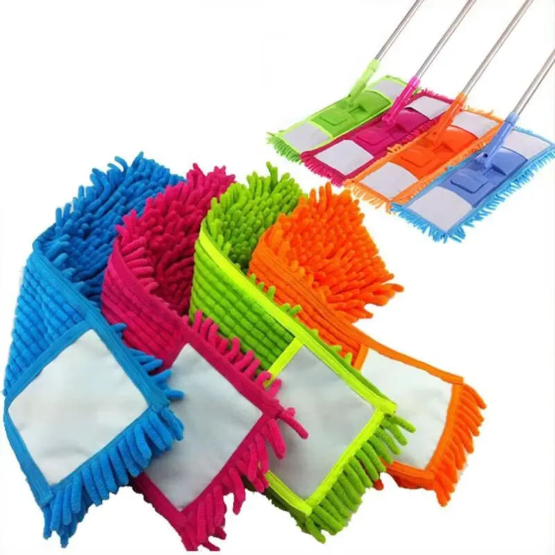 Mop Floor Cleaner Home Cleaning Supply Flat Mop Microfiber Wet Dust Mop Wet & Dry Mop Plastic Rod - Leyloo.pk