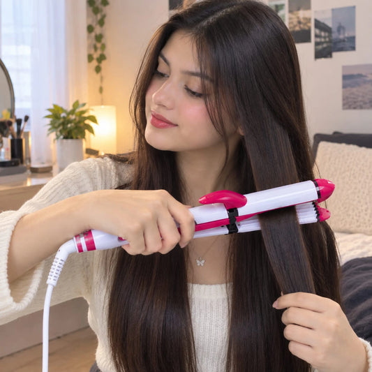 3 in 1 Hair Straightener, Curler & Roller – Professional Ceramic Styling Tool