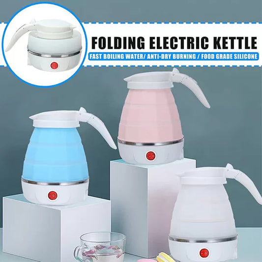 Fast Water Boiling 600 ml Portable Kettle Travel Kettle Foods Boils Quickly Silicone Small Collapsible Foldable Electric Sports Bottles(random color) - Leyloo.pk