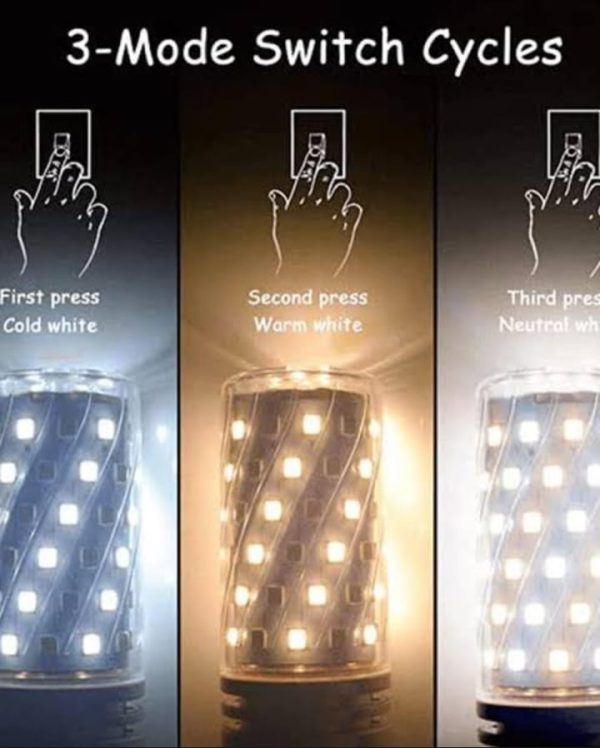 E27 LED Corn Light Lamp Bulb | 3 in 1 light modes Chandelier, Candle LED Light For Home &amp; Decoration - 12W/16W