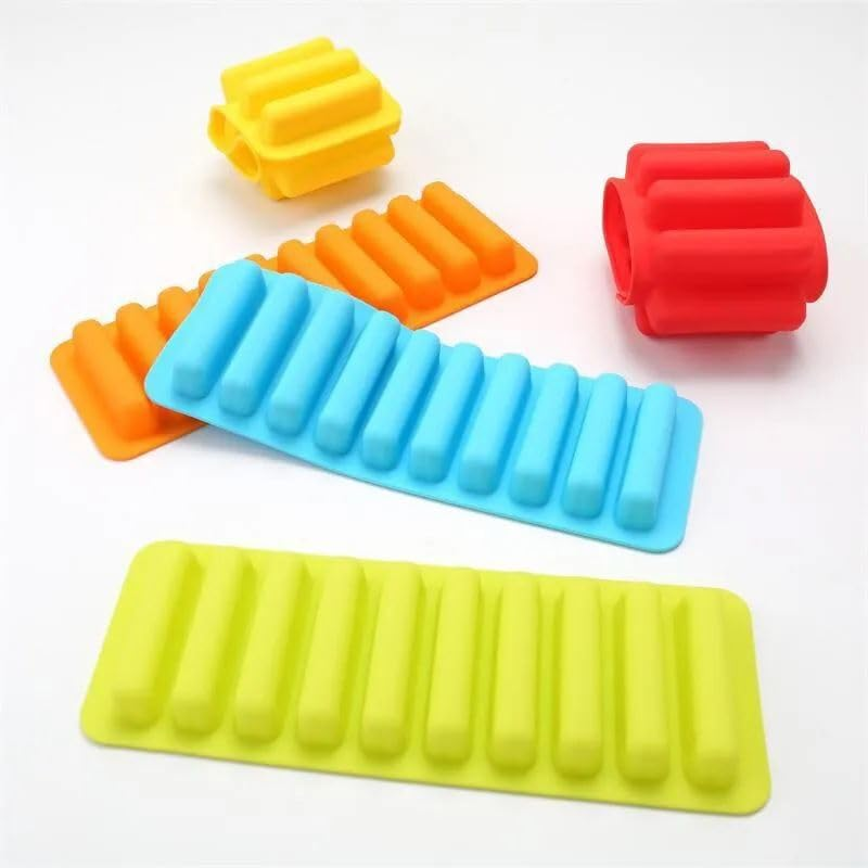 1 PC 10 Grids Silicone Ice Cube Tray for Water Bottle Ice Cream Pudding Maker Mold (Random Color) - Leyloo.pk