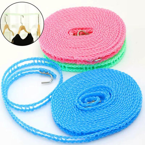 Plastic Cloth Hanging Rope Clothesline - 5 Meters Clothesline Clothes Drying Rope Portable Travel Clothesline Adjustable for Indoor Outdoor Laundry Clothesline