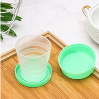 Portable Silicone Cup Set with Colorful Lids | Reusable Travel Drinking Cups