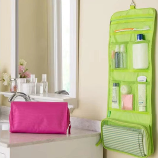 Foldable Travel Toiletry Bag – Waterproof Hanging Cosmetic Organizer | Portable Makeup & Bathroom Storage Pouch