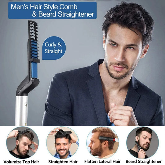 Electric Hair Straightening Comb Brush | Fast Heat Styling Iron