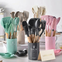 12 Pcs Silicone Cooking Utensils Set – Heat Resistant Kitchen Tools