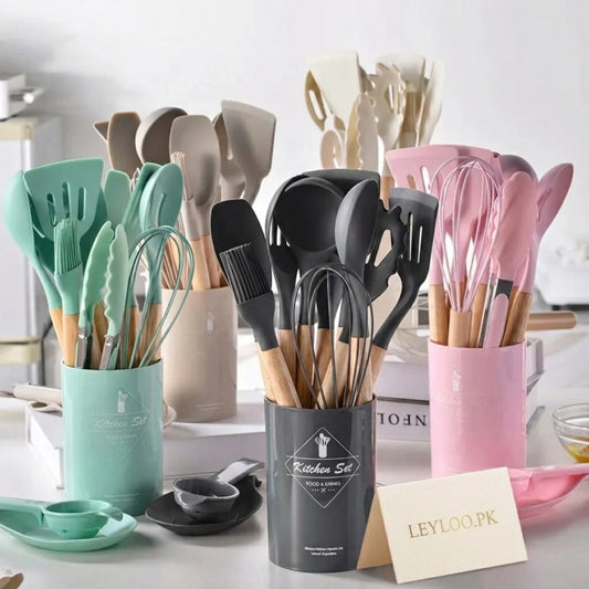 12 Pcs Silicone Cooking Utensils Set – Heat Resistant Kitchen Tools
