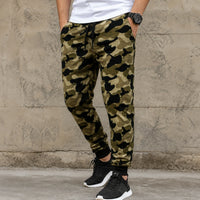 Men's Slim-Fit Camouflage Joggers – Lightweight Fleece Sweatpants with Elastic Waist & Cuffed Ankles