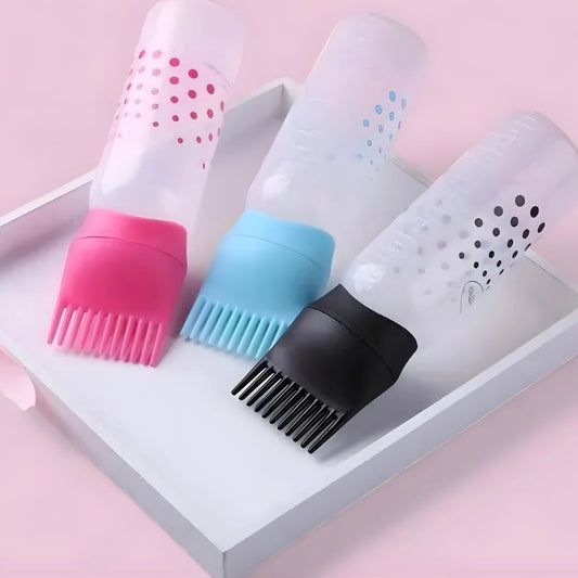 Root Comb Applicator Bottle for Hair Oil & Dye – Scalp Massaging Treatment Bottle