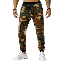 Men's Slim-Fit Camouflage Joggers – Lightweight Fleece Sweatpants with Elastic Waist & Cuffed Ankles