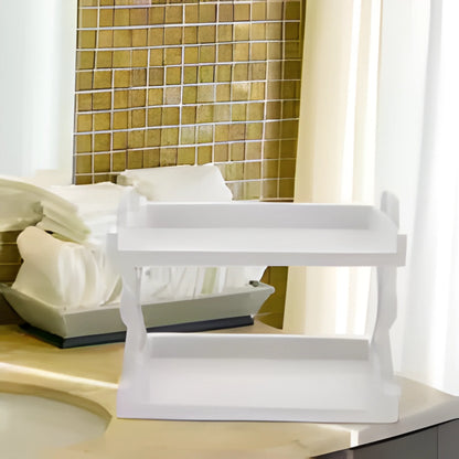 2-Tier Multi-Purpose Countertop Storage Rack - Minimalist White