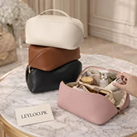 Luxury PU Leather Makeup Organizer Bag – Portable Cosmetic Travel Storage Case