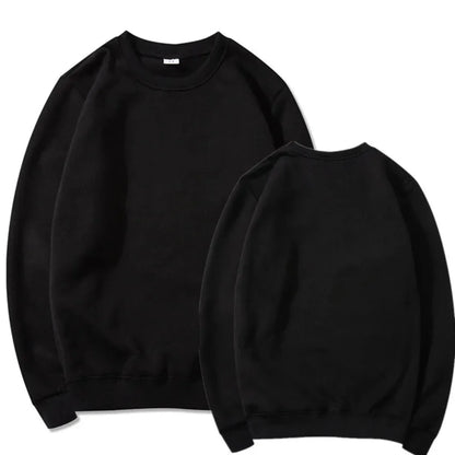 Men’s Plain Sweatshirt – Casual Slim Fit Crew Neck Pullover