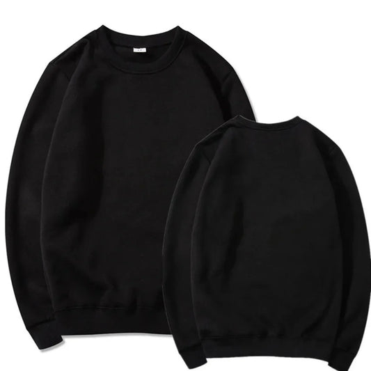 Men’s Plain Sweatshirt – Casual Slim Fit Crew Neck Pullover