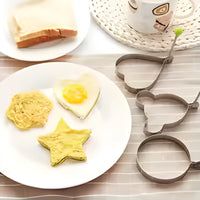 Stainless Steel Heart-Shaped Egg Mold & Pancake Ring with Stay-Cool Handle