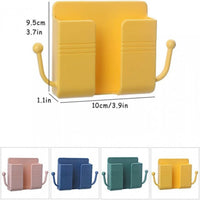 Wall-Mount Mobile Phone Charging Holder with Side Hooks & Cable Organizer