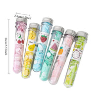 Portable Fruit-Scented Petal Soap Sheets – Heart-Shaped Mini Travel Soap Flakes in Decorative Tubes for Camping, Hiking, and Outdoor Hygiene