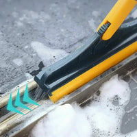 2-in-1 V-Shaped Floor Scrub Brush with Long Handle – Crevice Cleaner
