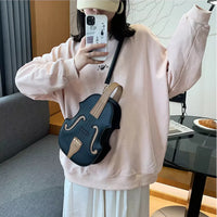 Violin Shape Crossbody Bag for Women – Premium PU Leather Fashion Shoulder Purse