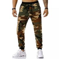 Men's Slim-Fit Camouflage Joggers – Lightweight Fleece Sweatpants with Elastic Waist & Cuffed Ankles