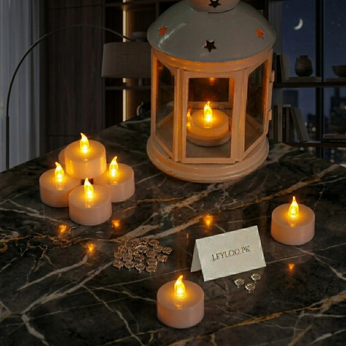 Battery Operated LED Tealight Candles – Flameless Flickering Decorative Mini Candles (White)
