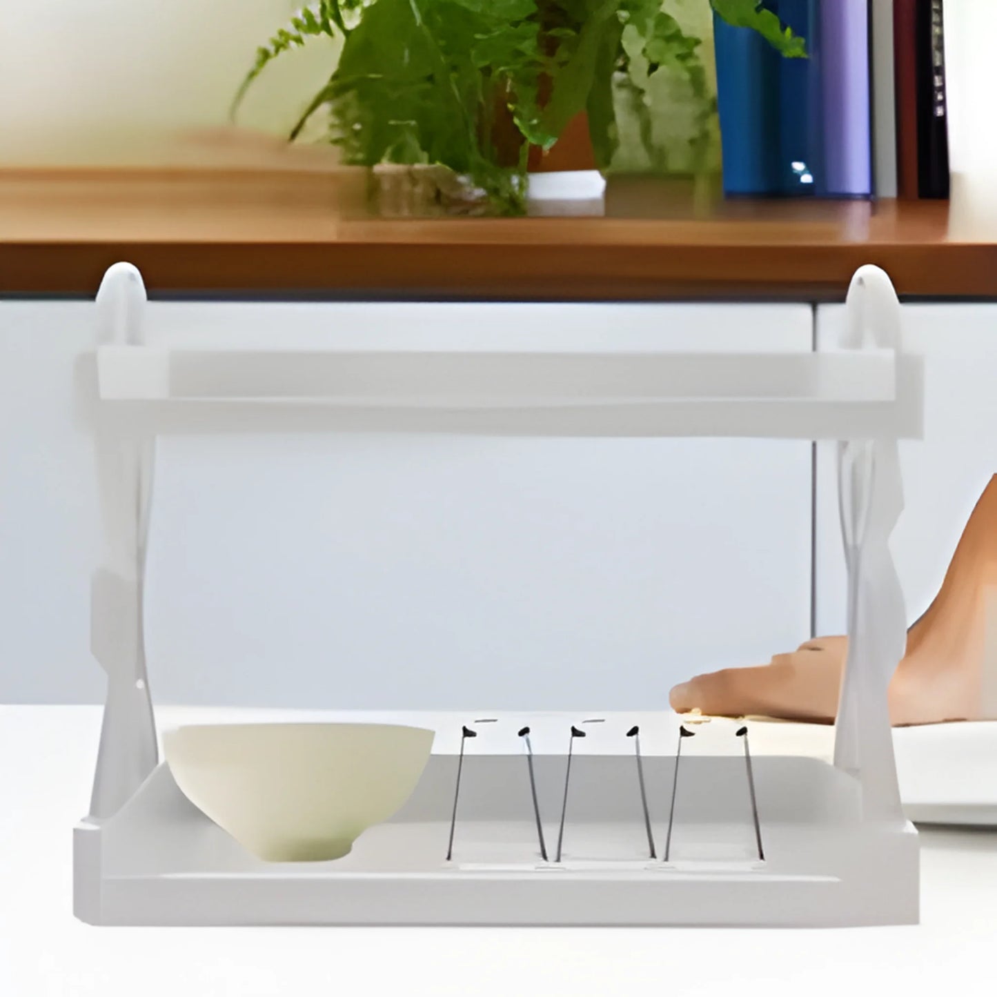2-Tier Multi-Purpose Countertop Storage Rack - Minimalist White