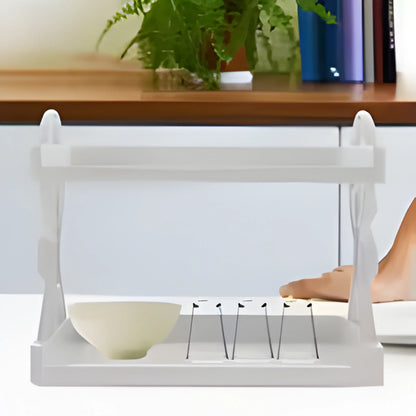 2-Tier Multi-Purpose Countertop Storage Rack - Minimalist White