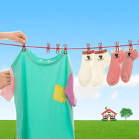 Portable Clothesline Clip - Elastic, Windproof Eco-Friendly Cloth Hanging Rope for Travel Home Use | After stretching it become - Leyloo.pk