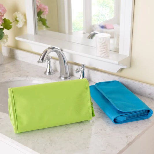 Foldable Travel Toiletry Bag – Waterproof Hanging Cosmetic Organizer | Portable Makeup & Bathroom Storage Pouch