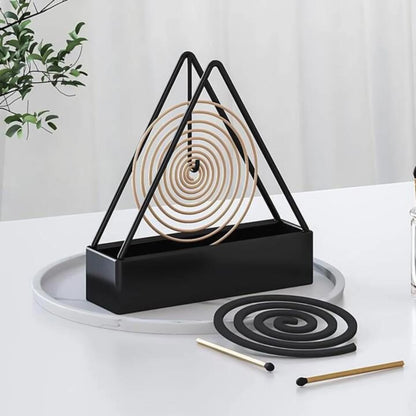 Triangle Mosquito Coil Holder – Modern Metal Insect Repellent Stand with Ash Tray for Home & Outdoor Use