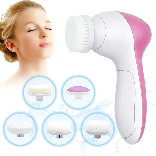 5 in 1 Facial Cleansing Brush – Electric Face Massager & Deep Skin Care Device