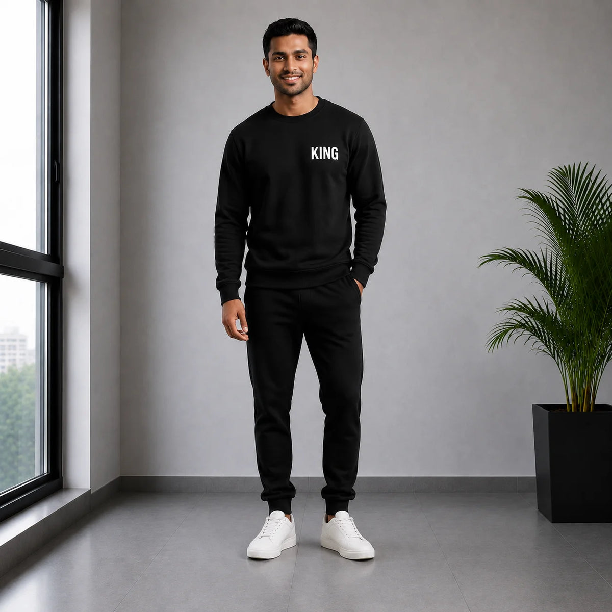 Men's Black King Graphic Sweatshirt | Stylish Casual Wear