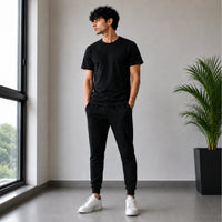 Men’s Black T-Shirt & Jogger Set – Premium Casual 2-Piece Outfit