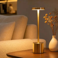Modern Touch Dimmable Metal Table Lamp – Cordless Rechargeable LED Desk Light