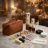 Luxury PU Leather Makeup Organizer Bag – Portable Cosmetic Travel Storage Case