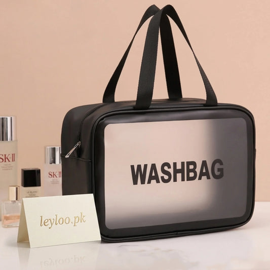 Set of 3 Portable Cosmetic Waterproof Bags – Large Capacity Transparent PVC Makeup Storage Handbags | Travel Toiletry Organizer for Women