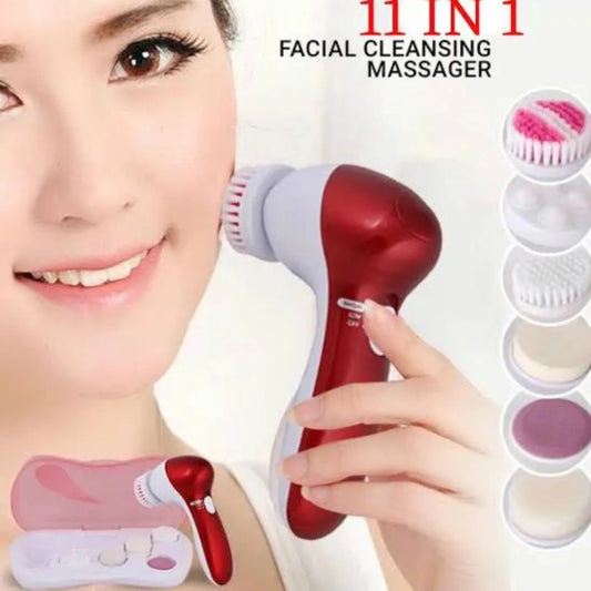 11 in 1 Face Beauty Massage Device – Multi Function Facial Cleanser & Callous Remover