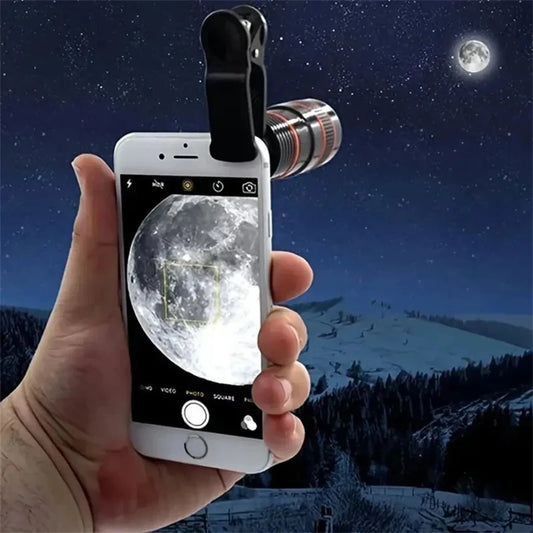 Universal 8x Zoom Optical Telescope Lens Kit – Clip-On Camera Lens for All Smartphones
