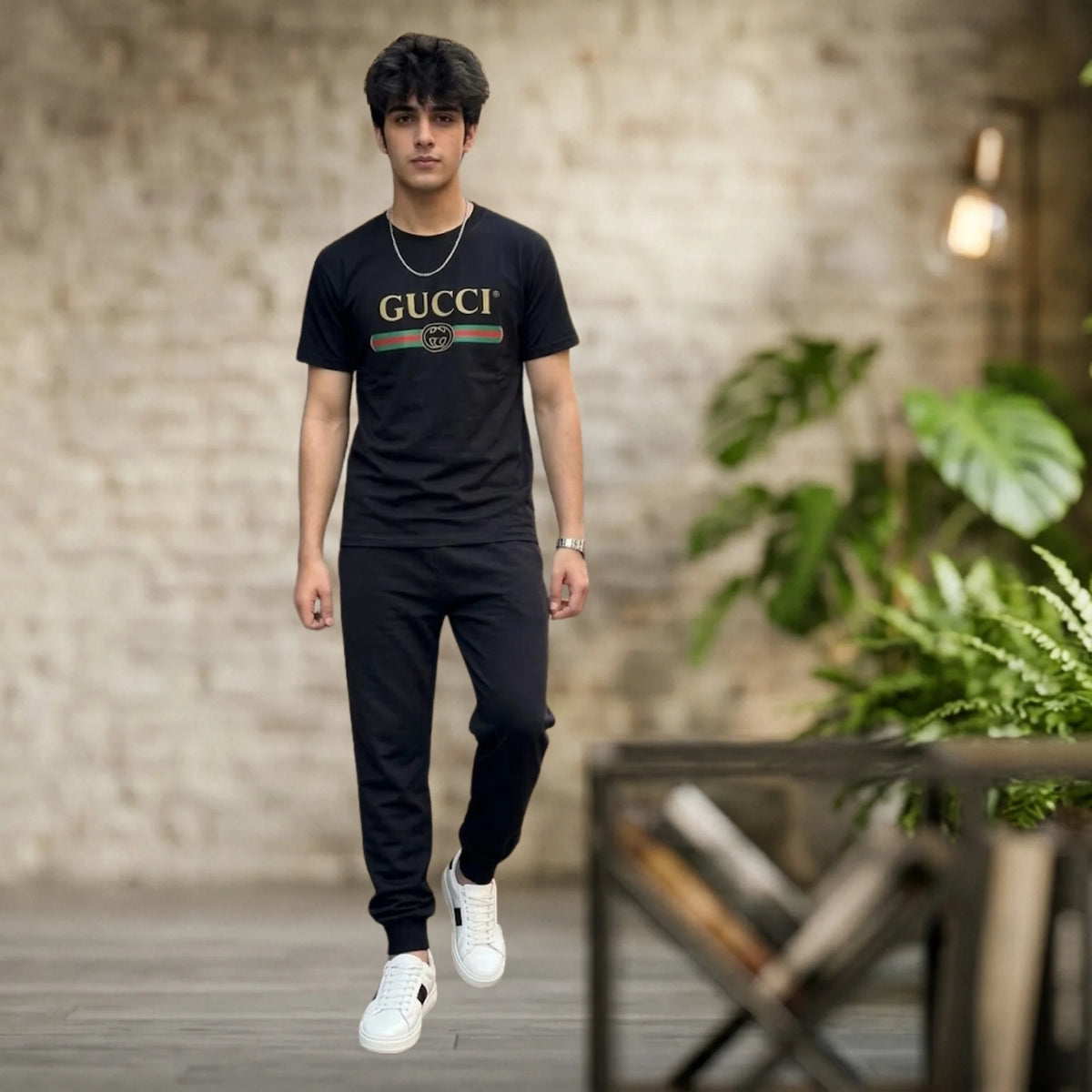 Men’s Black T-Shirt & Jogger Set – Stylish Casual 2-Piece Outfit (Copy)
