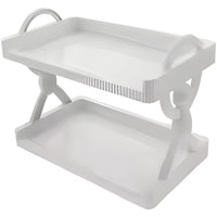 2-Tier Multi-Purpose Countertop Storage Rack - Minimalist White
