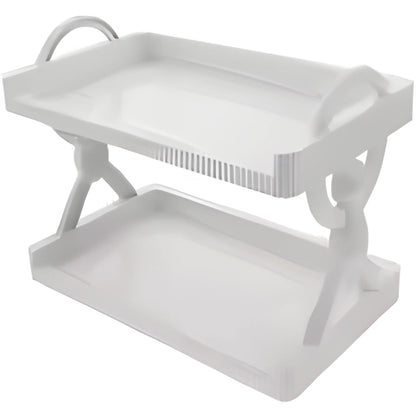 2-Tier Multi-Purpose Countertop Storage Rack - Minimalist White