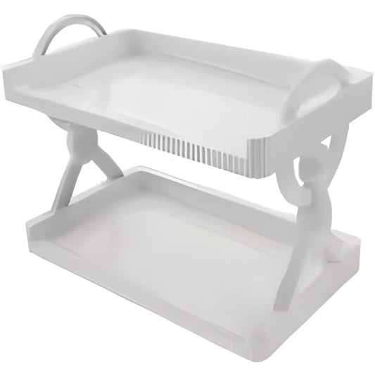 2-Tier Multi-Purpose Countertop Storage Rack - Minimalist White