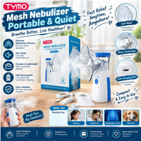 Portable Mesh Nebulizer Machine – Ultra Quiet Handheld Inhaler with USB Rechargeable Battery