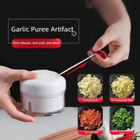 Mini Manual Food Chopper – Hand Press Vegetable & Garlic Cutter for Kitchen