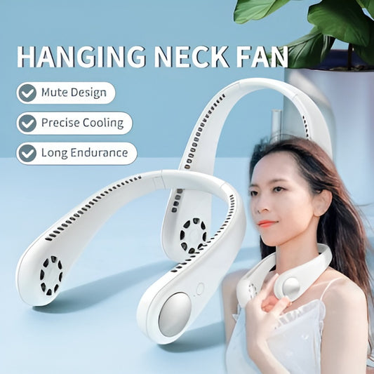 Mini Neck Portable No-Blade Hanging Neck Air Cooler – Rechargeable Summer Sport Fan (Random Colors)