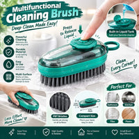 Multifunctional Cleaning Brush with Liquid Dispenser – Press to Release Soap Scrubber